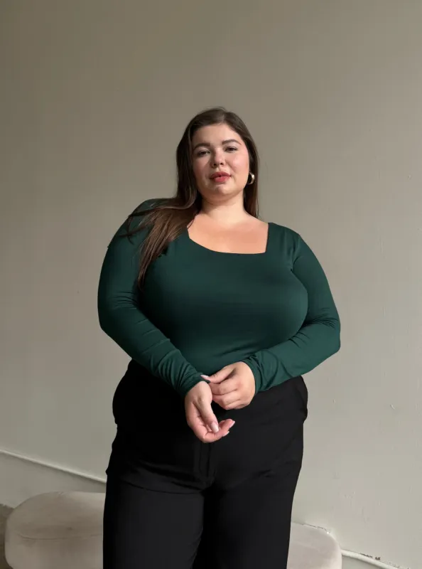 Plus Size Square Neck Long Sleeve Top sold by 2020 Ave