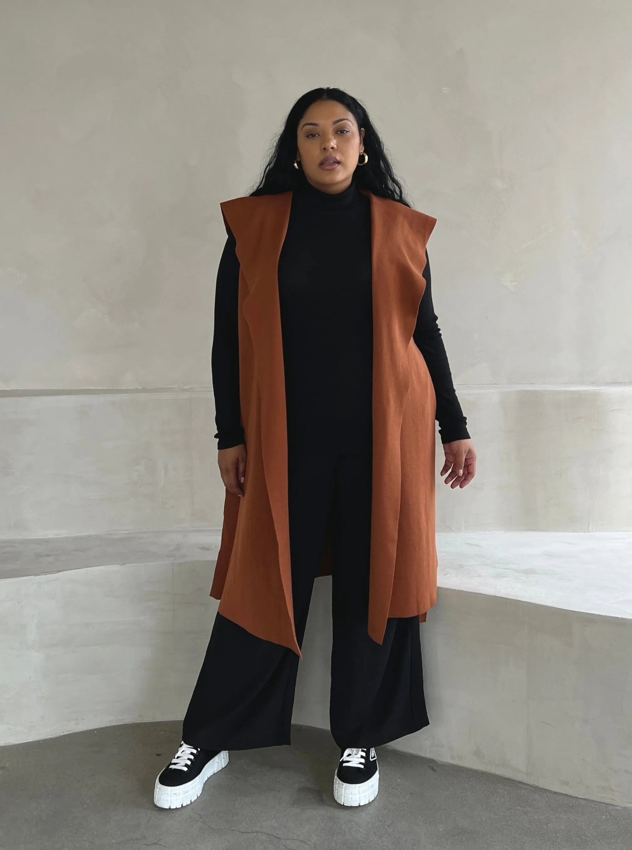 Plus Size Long Knit Belted Sleeveless Cardigan sold by 2020 Ave product image thumbnail 5