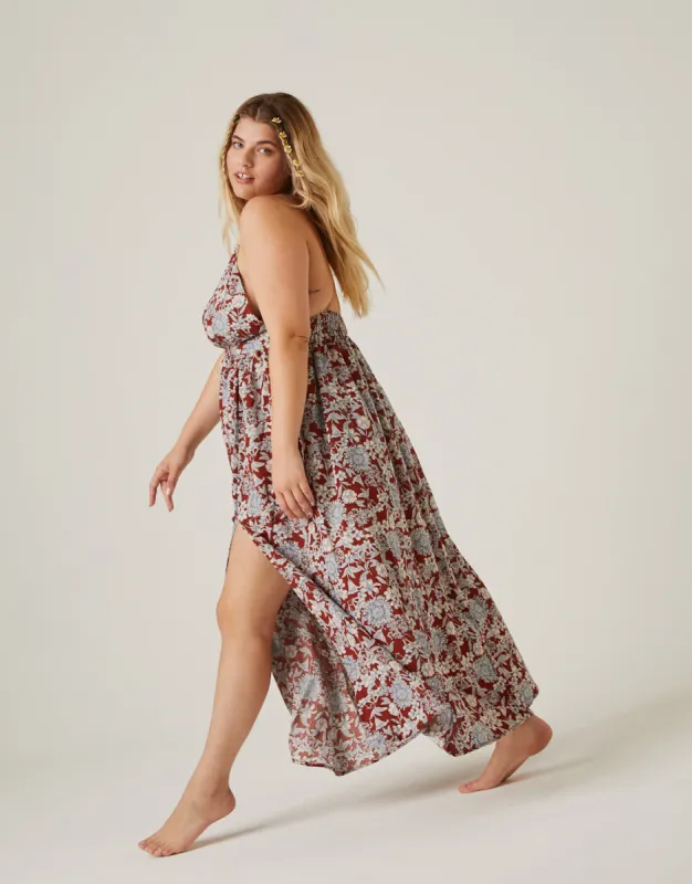 Plus Size Floral Double Slit Maxi Dress sold by 2020 Ave