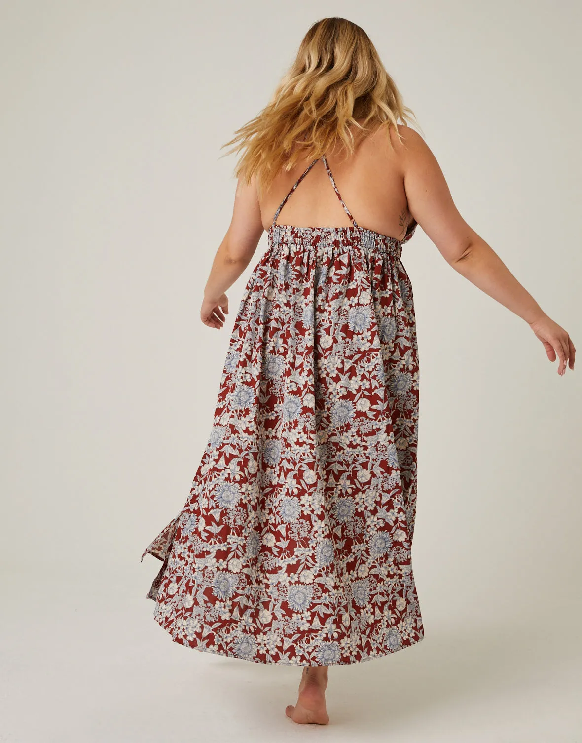 Plus Size Floral Double Slit Maxi Dress sold by 2020 Ave product image thumbnail 3