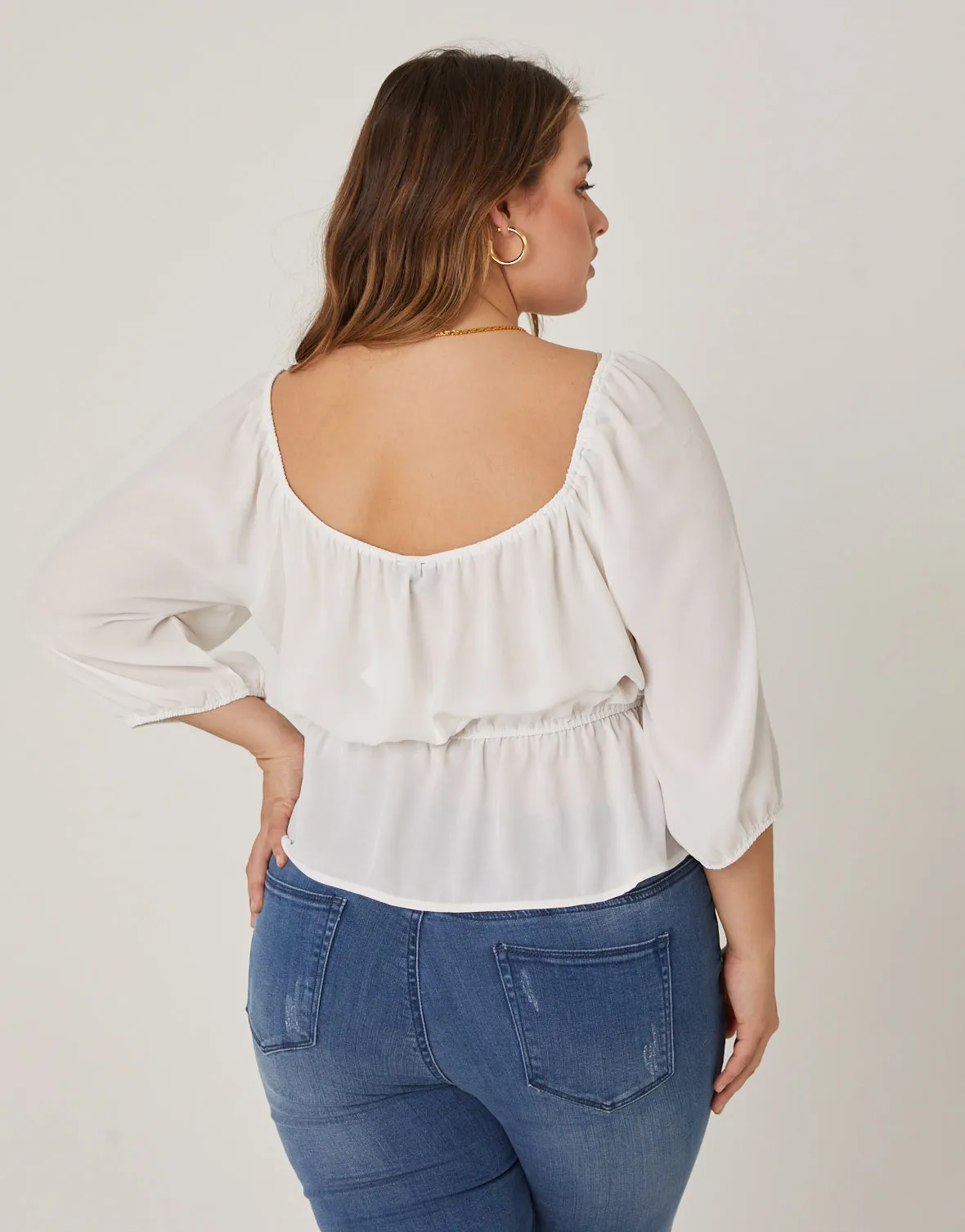 Plus Size Chiffon Elasticized Blouse sold by 2020 Ave product image thumbnail 3