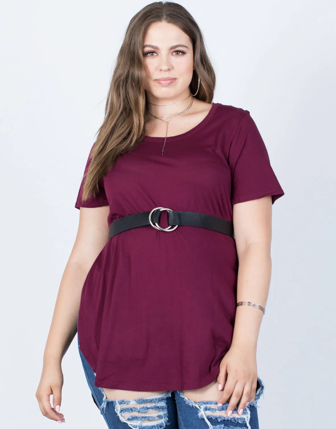 Plus Size Slit Apart Tee sold by 2020 Ave product image thumbnail 3
