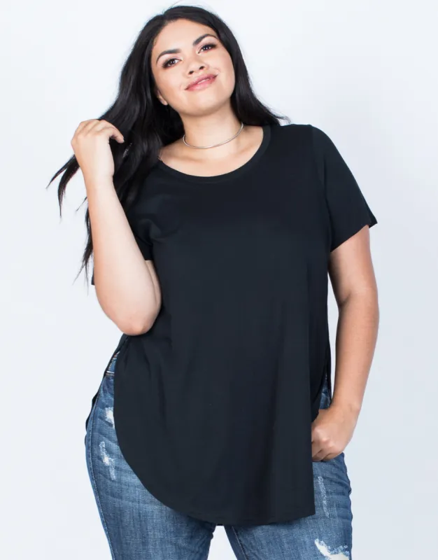 Plus Size Jamie Slit Tee sold by 2020 Ave