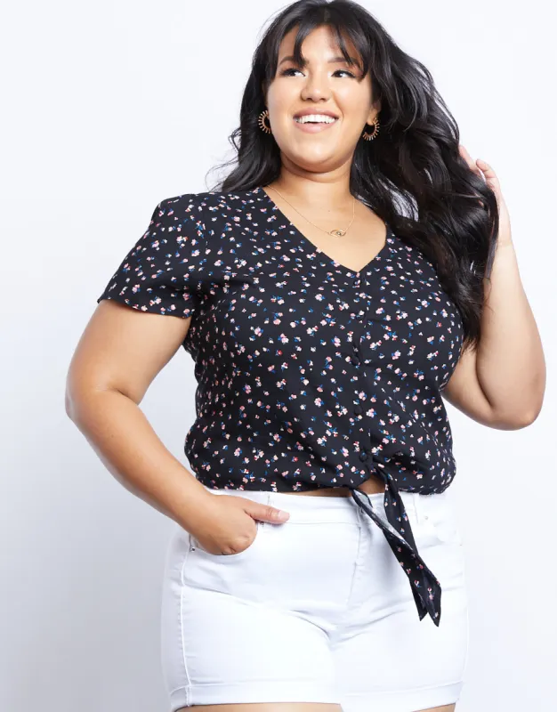 Plus Size Danielle Floral Short Sleeve Top sold by 2020 Ave