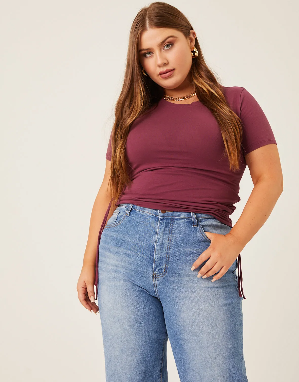 Plus Size Side Ruched Tee sold by 2020 Ave product image thumbnail 2