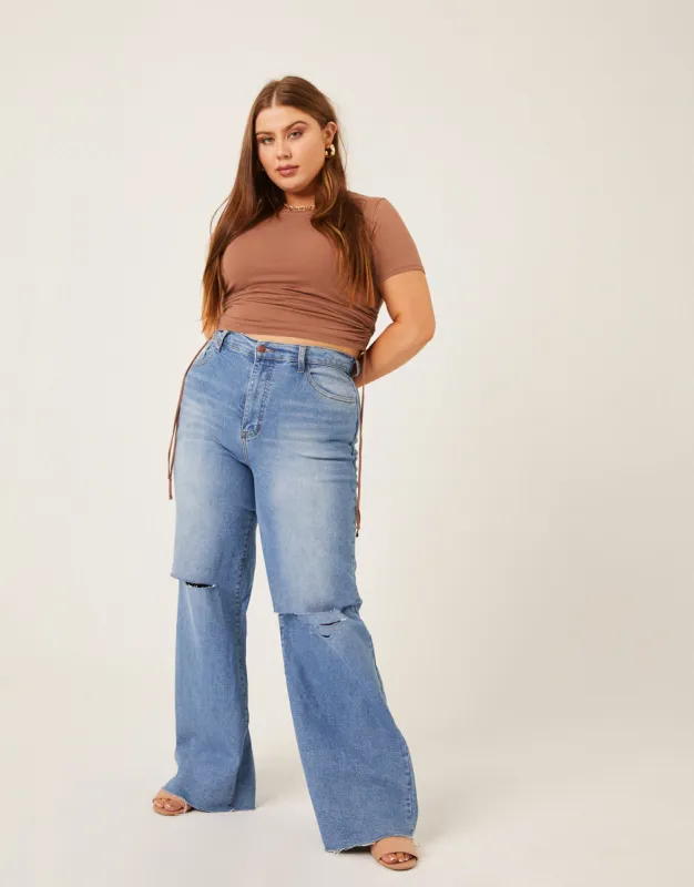 Plus Size Side Ruched Tee sold by 2020 Ave