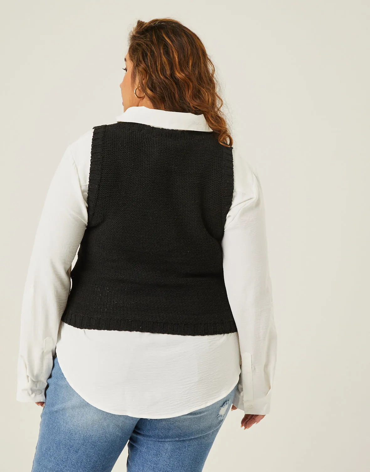 Plus Size Cable Knit Sweater Vest sold by 2020 Ave product image thumbnail 5
