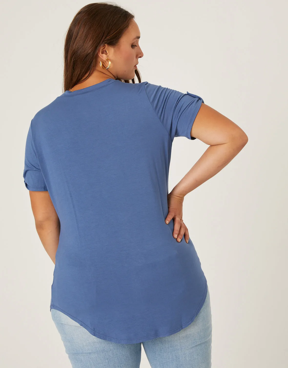 Plus Size Drapey V-Neck Pocket Tee sold by 2020 Ave product image thumbnail 5