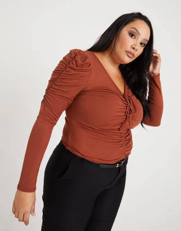 Plus Size Ruched Sleeve Top sold by 2020 Ave