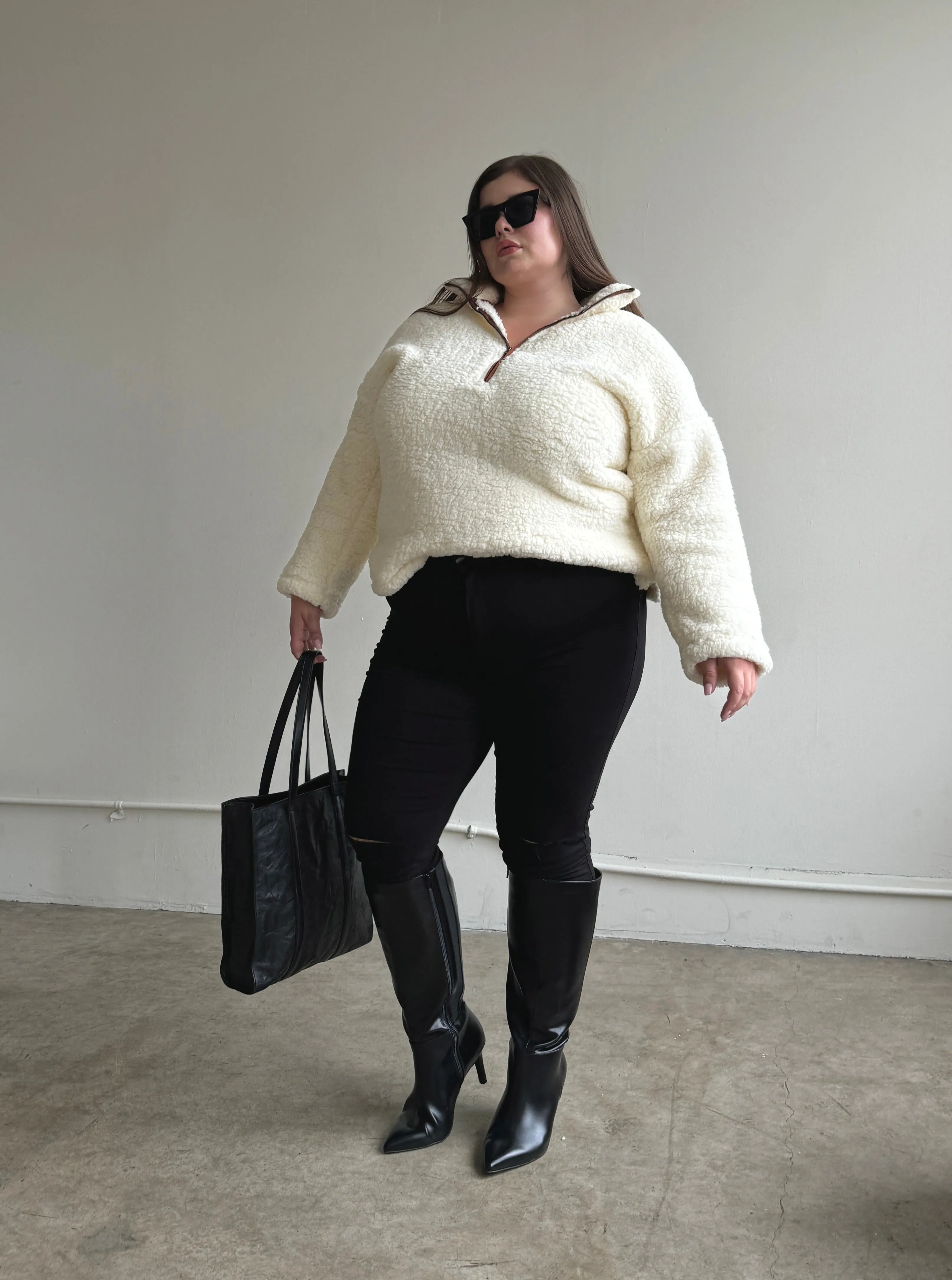 Plus Size Half Zip Teddy Pullover sold by 2020 Ave product image thumbnail 2