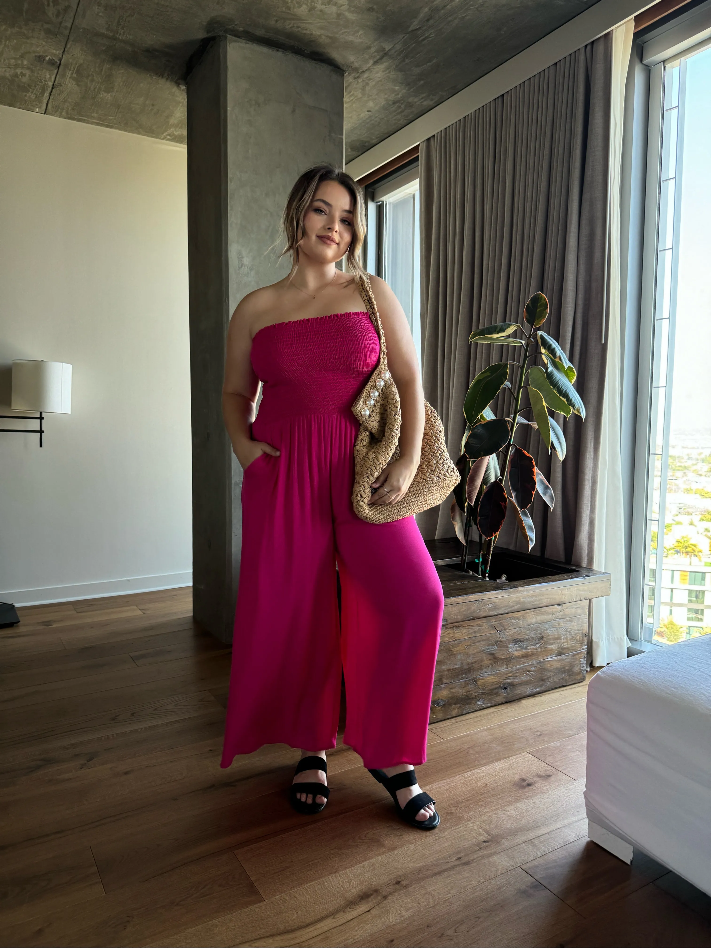 Plus Size Smocked Top Flowy Jumpsuit sold by 2020 Ave product image thumbnail 5