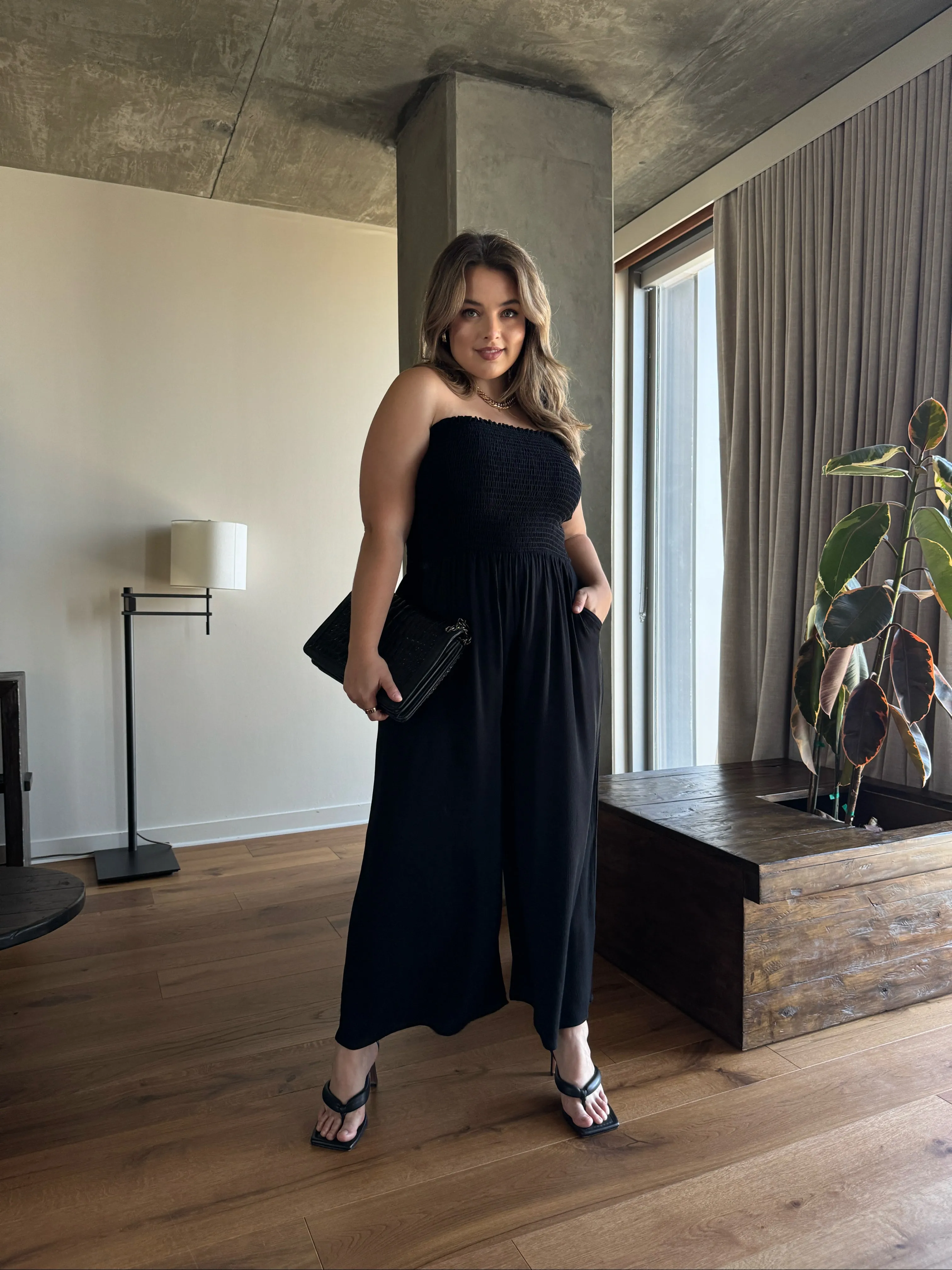 Plus Size Smocked Top Flowy Jumpsuit sold by 2020 Ave product image thumbnail 3