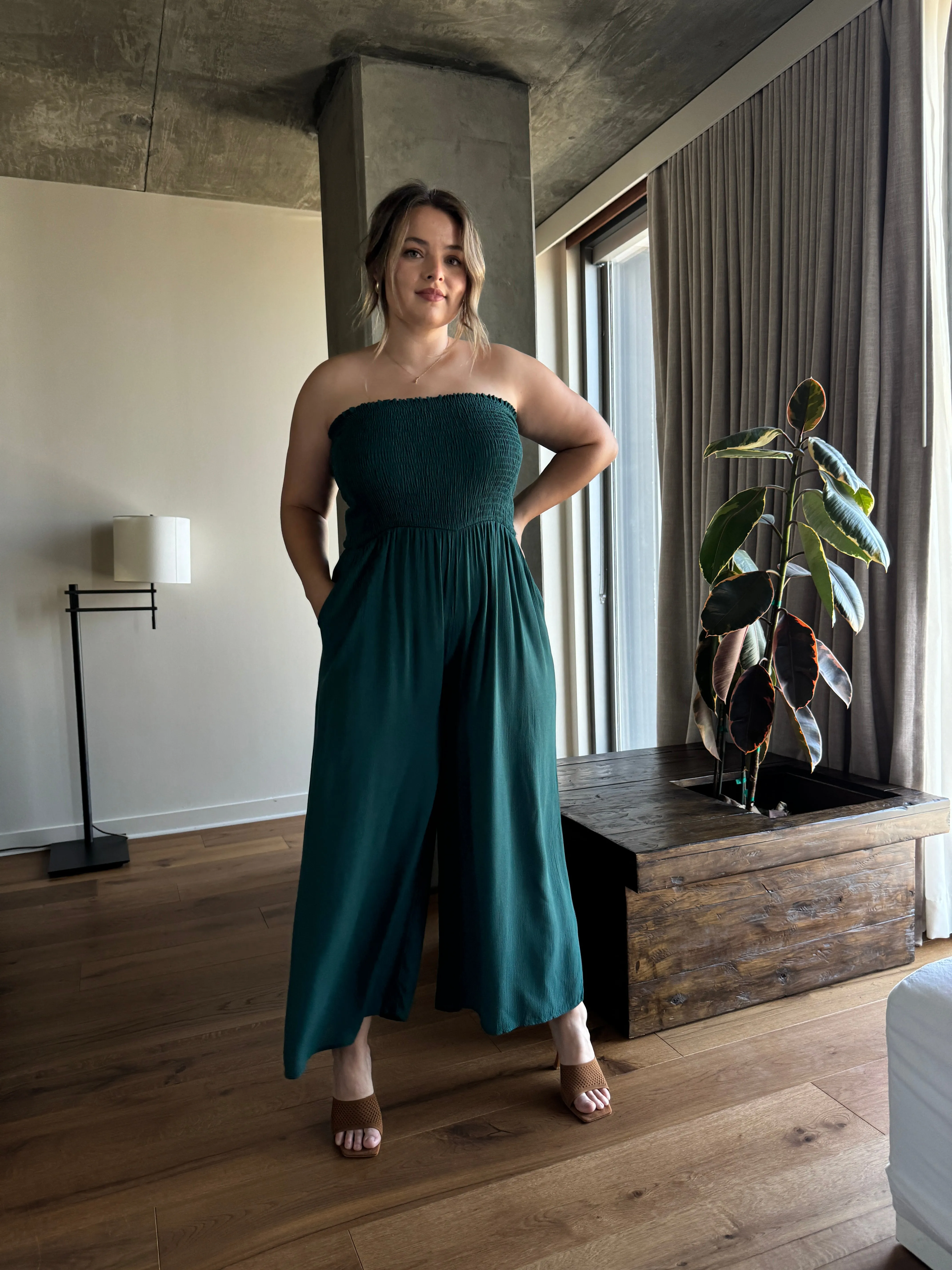 Plus Size Smocked Top Flowy Jumpsuit sold by 2020 Ave product image thumbnail 2