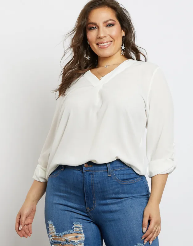 Plus Size Laid Back Chiffon Blouse sold by 2020 Ave