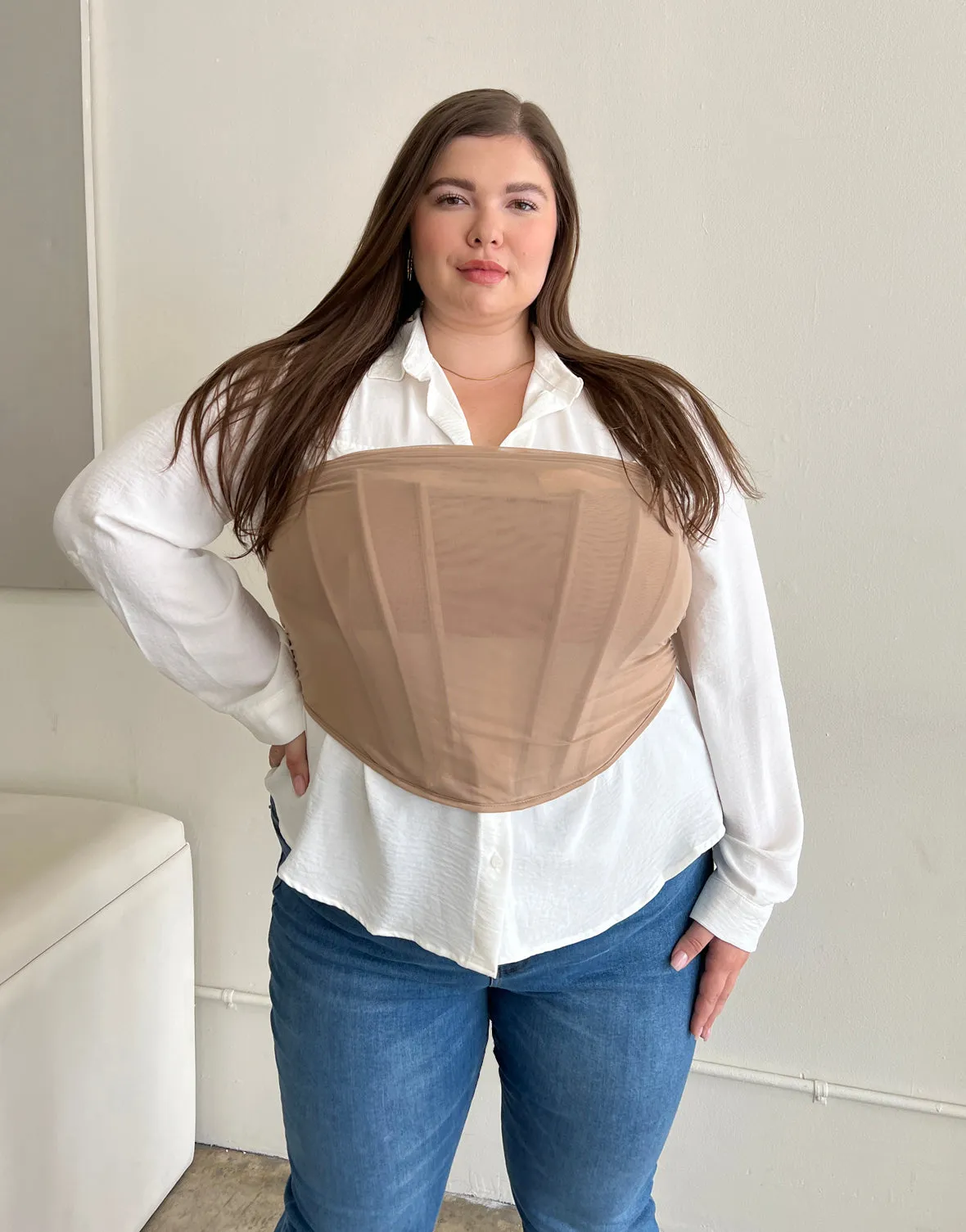 Plus Size Mesh Boned Corset Top sold by 2020 Ave product image thumbnail 2