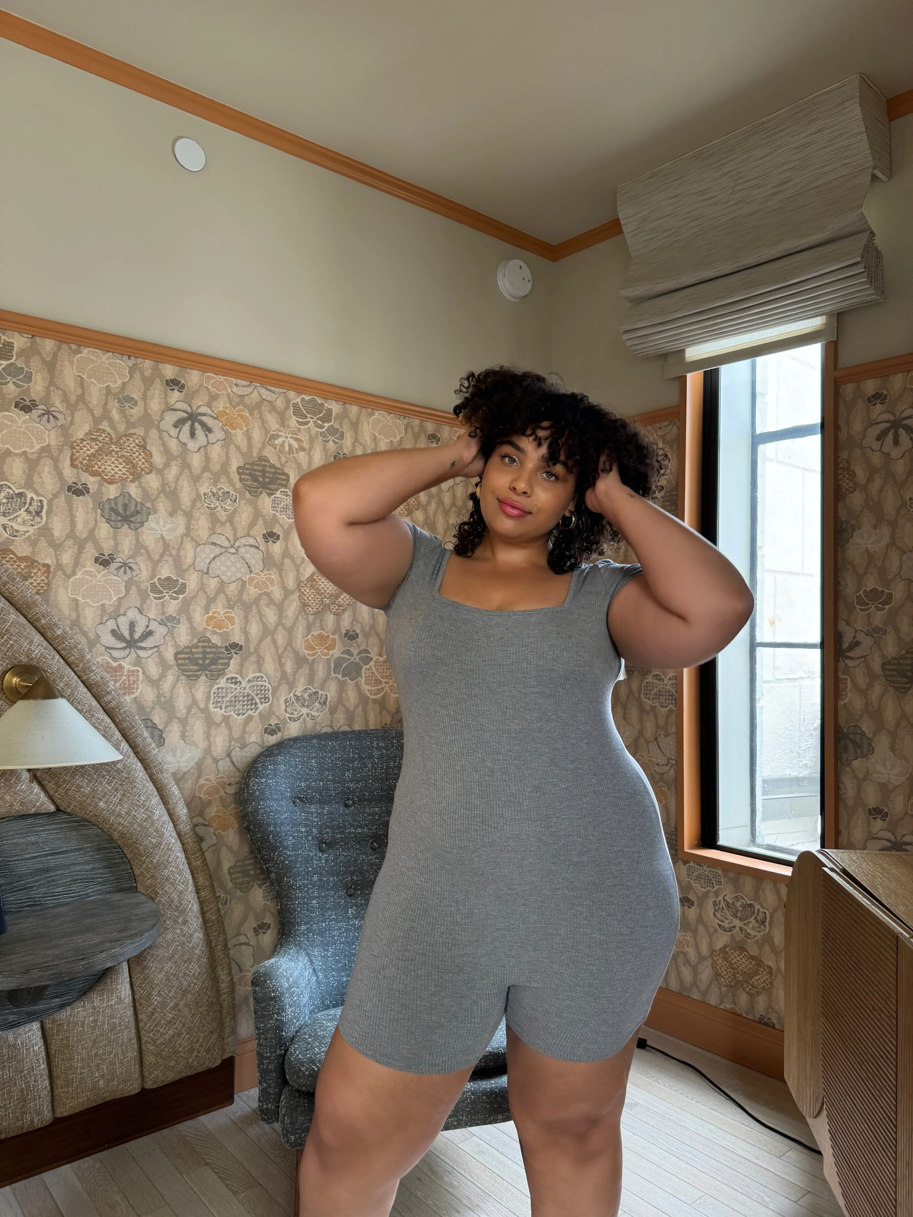Plus Size Square Neck Onesie Romper sold by 2020 Ave