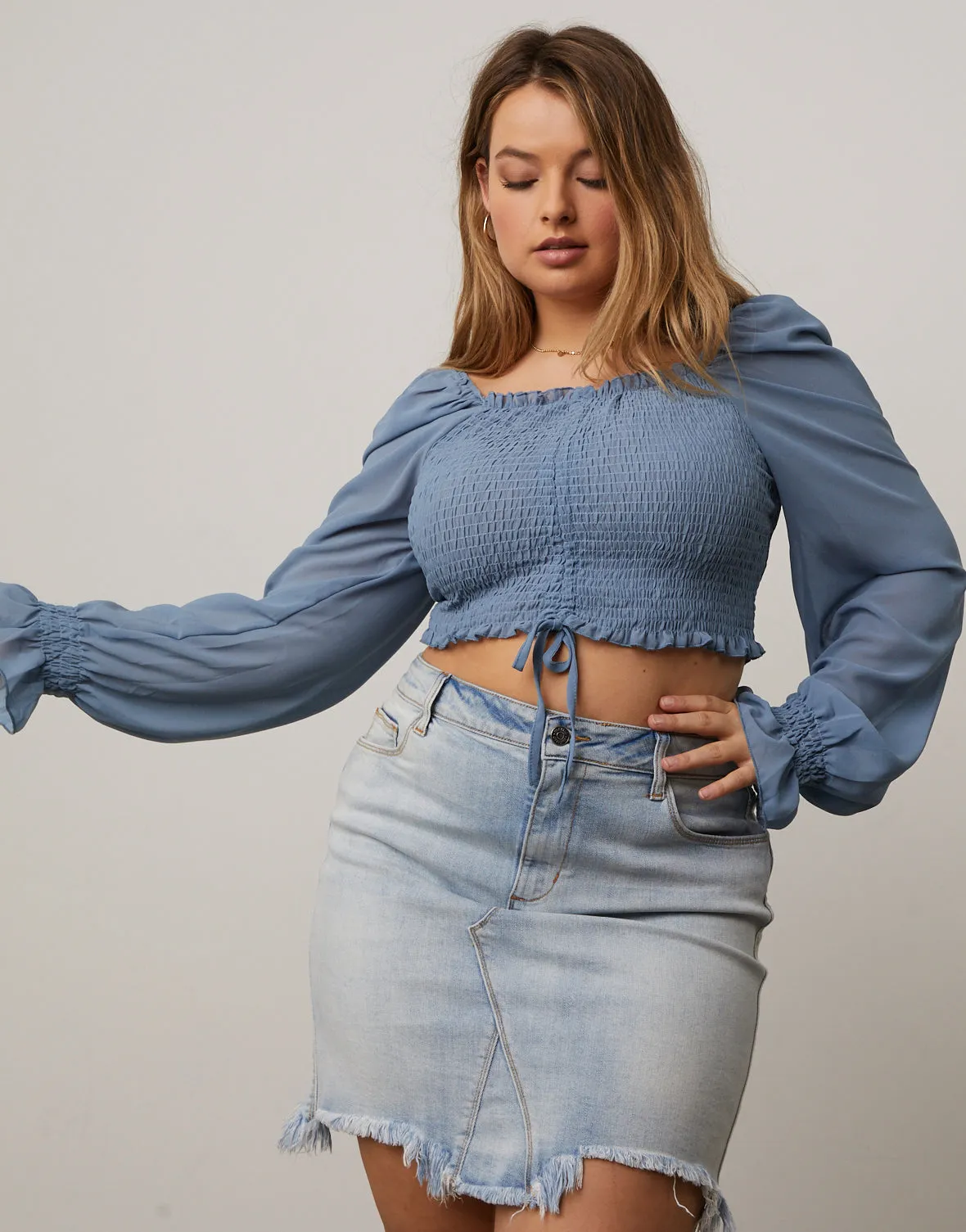 Plus Size Raw Hem Denim Mini Skirt sold by 2020 Ave