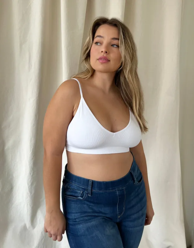 Plus Size Simple Ribbed Padded Bralette sold by 2020 Ave