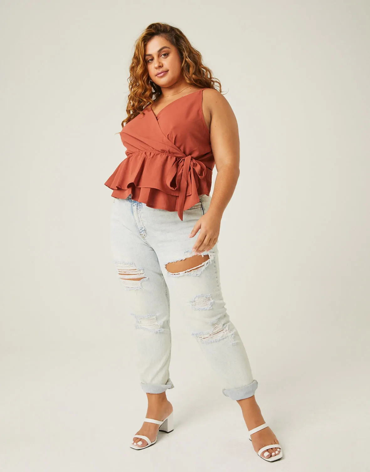 Plus Size Woven Wrap Tank sold by 2020 Ave product image thumbnail 5