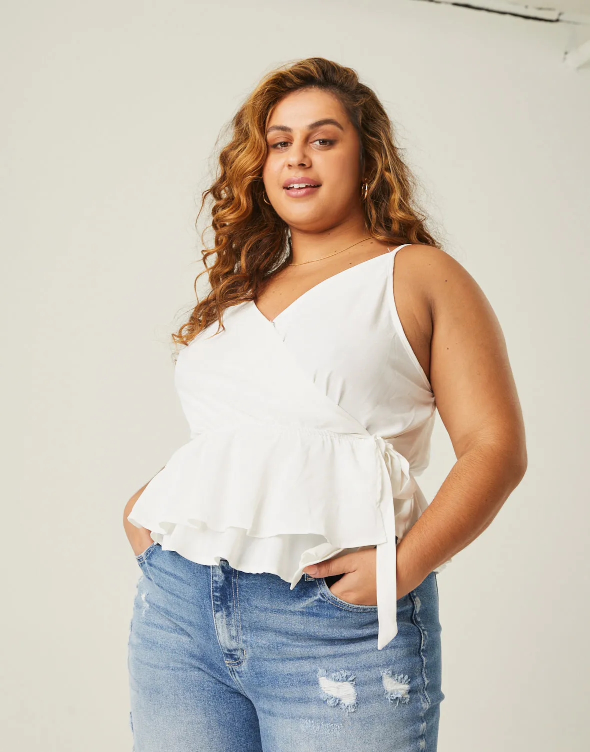 Plus Size Woven Wrap Tank sold by 2020 Ave product image thumbnail 3