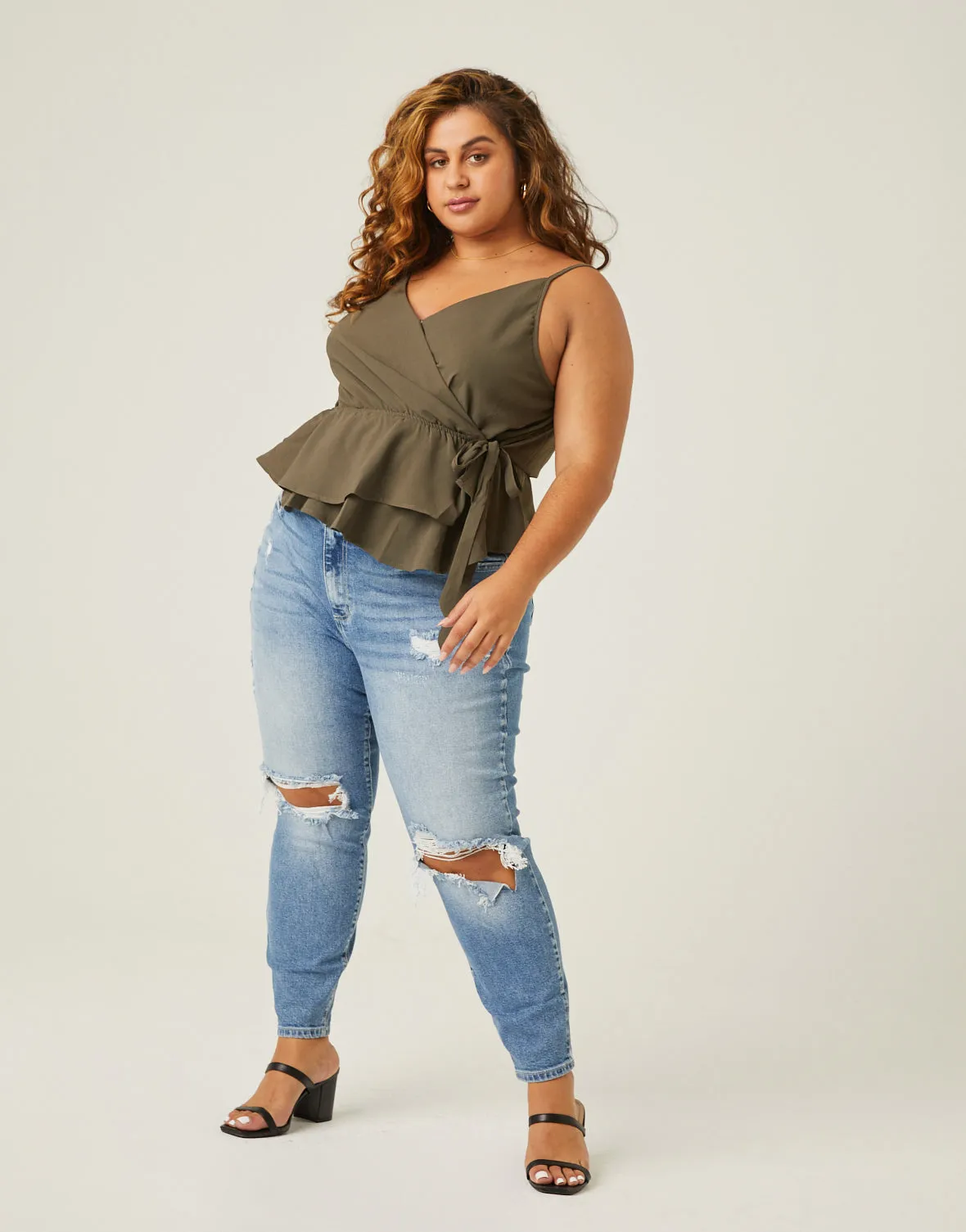 Plus Size Woven Wrap Tank sold by 2020 Ave product image thumbnail 4