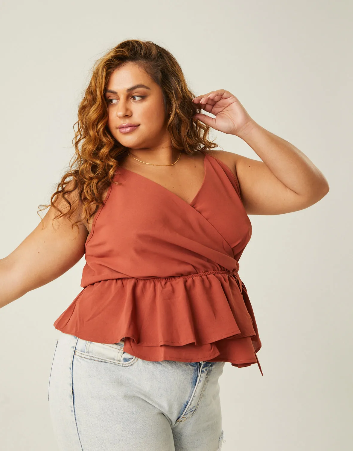 Plus Size Woven Wrap Tank sold by 2020 Ave product image thumbnail 2
