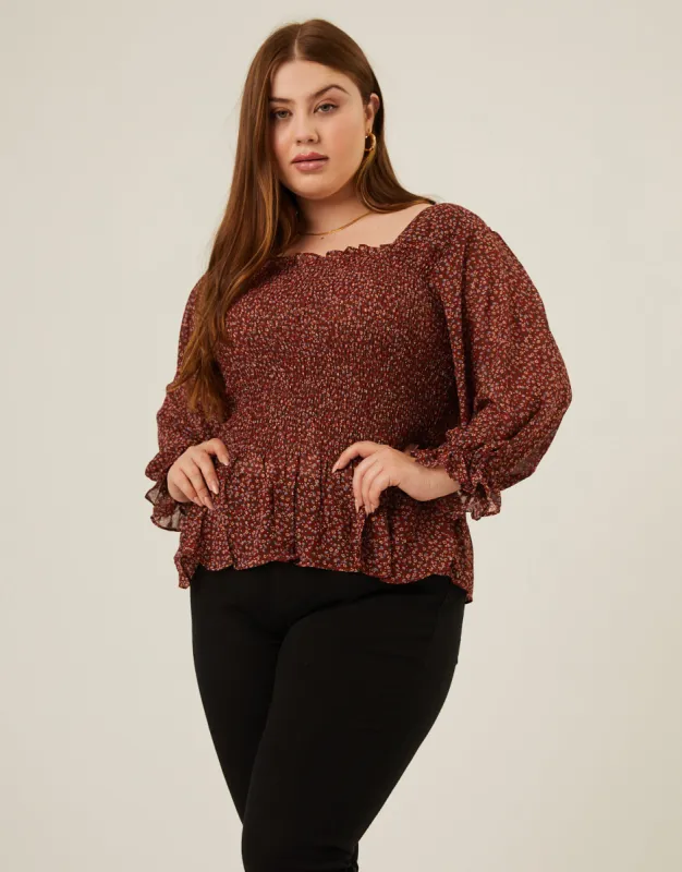 Plus Size Floral Smocked Top sold by 2020 Ave