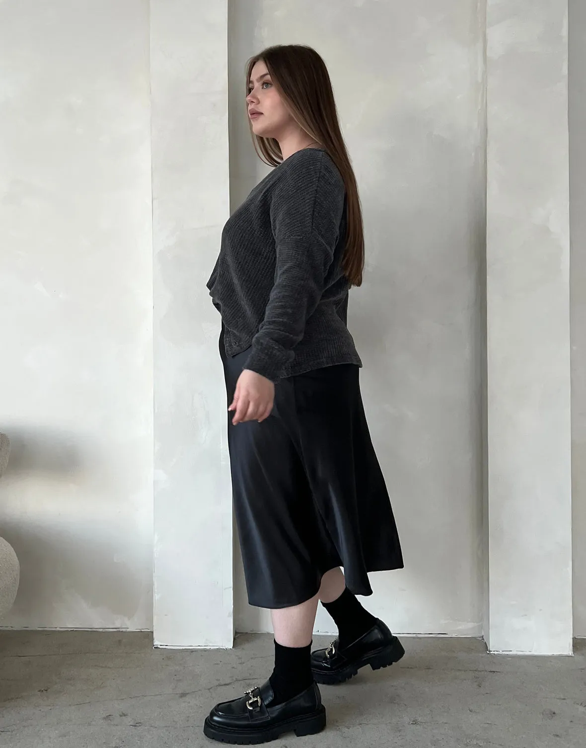 Plus Size Satin Midi Skirt sold by 2020 Ave product image thumbnail 3