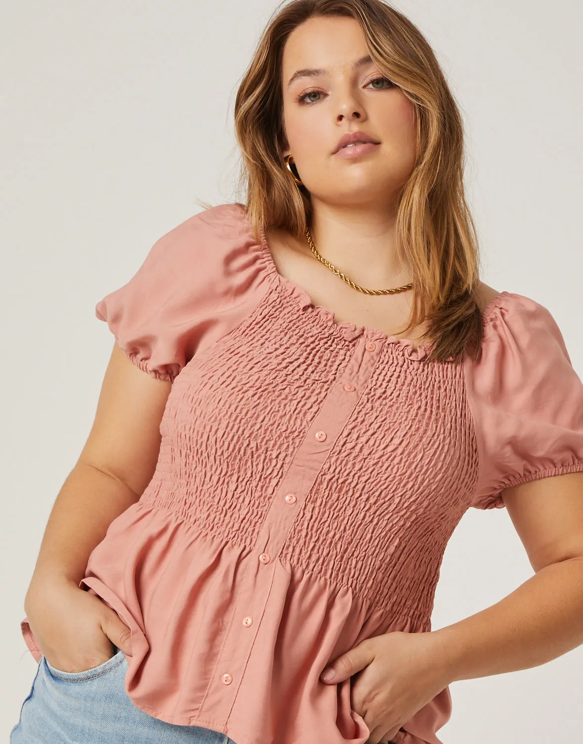 Plus Size Smocked Flowy Top sold by 2020 Ave product image thumbnail 2