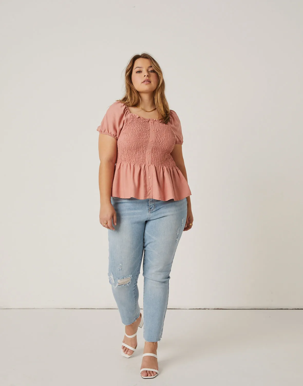 Plus Size Smocked Flowy Top sold by 2020 Ave product image thumbnail 4
