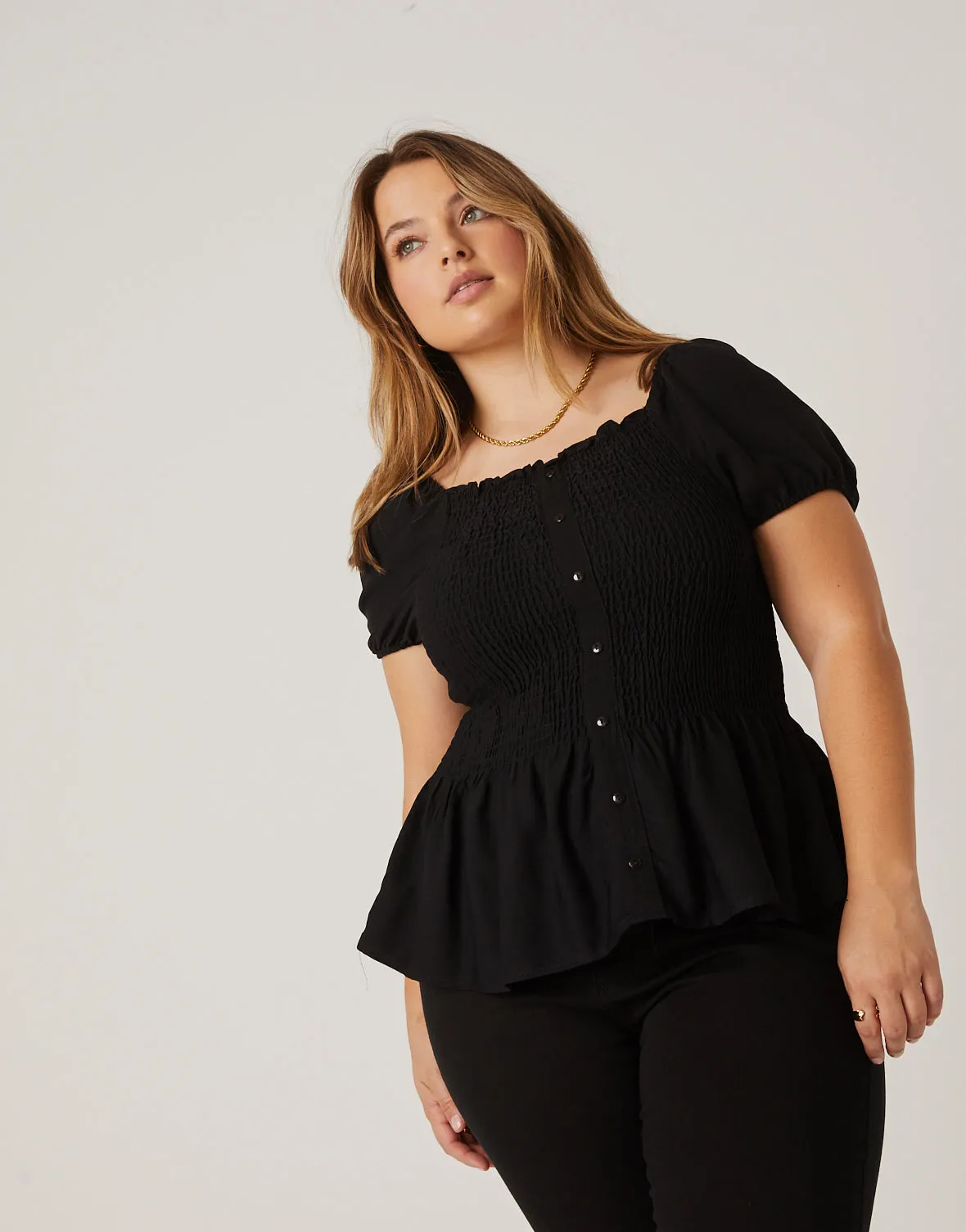 Plus Size Smocked Flowy Top sold by 2020 Ave