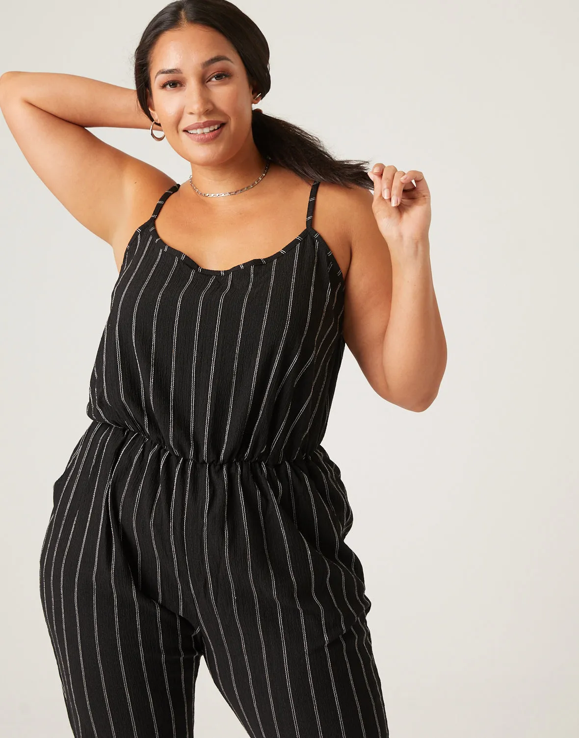 Plus Size Striped Tank Jumpsuit sold by 2020 Ave product image thumbnail 2