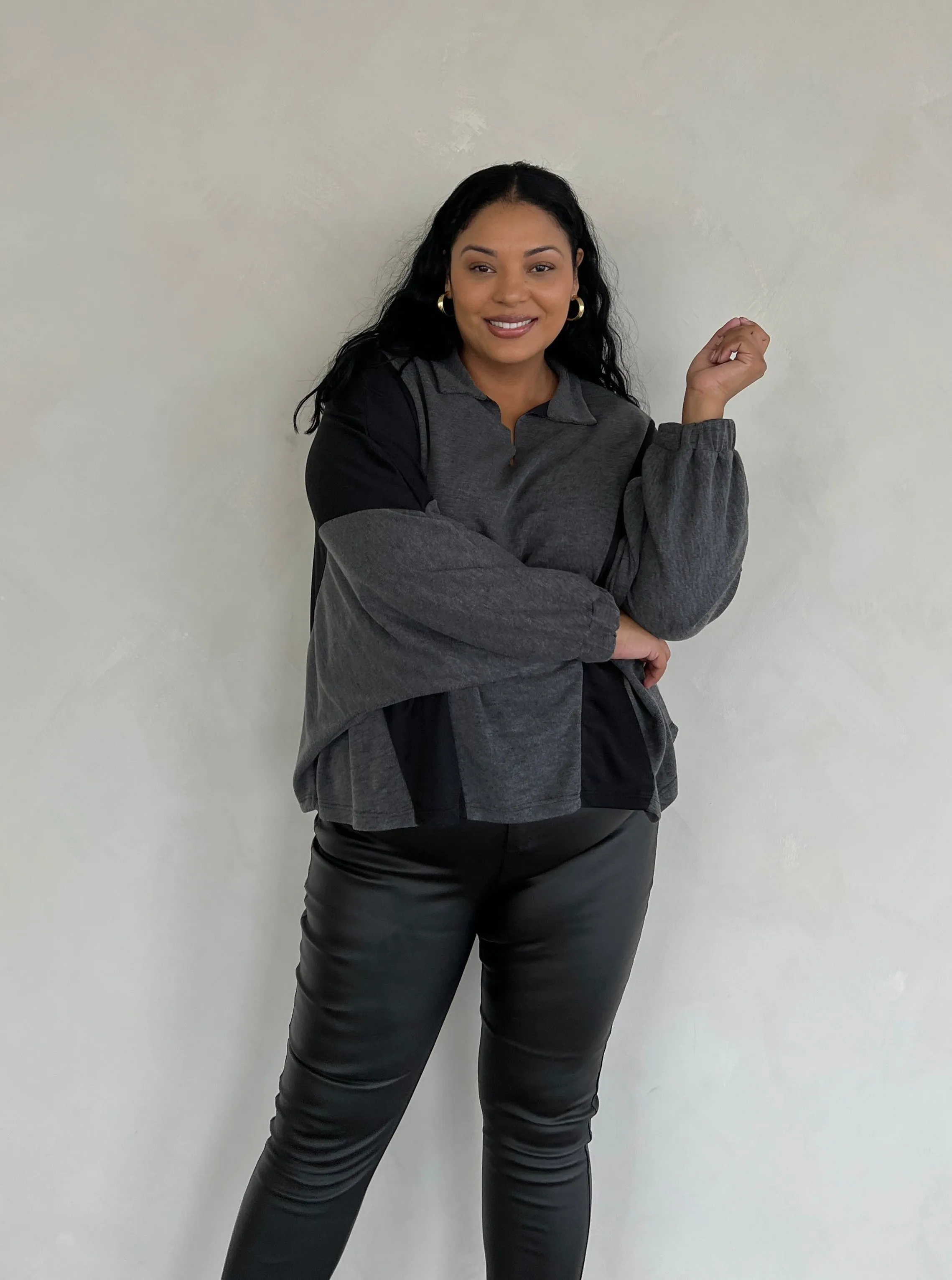 Plus Size Two Tone Long Sleeve Top sold by 2020 Ave product image thumbnail 4