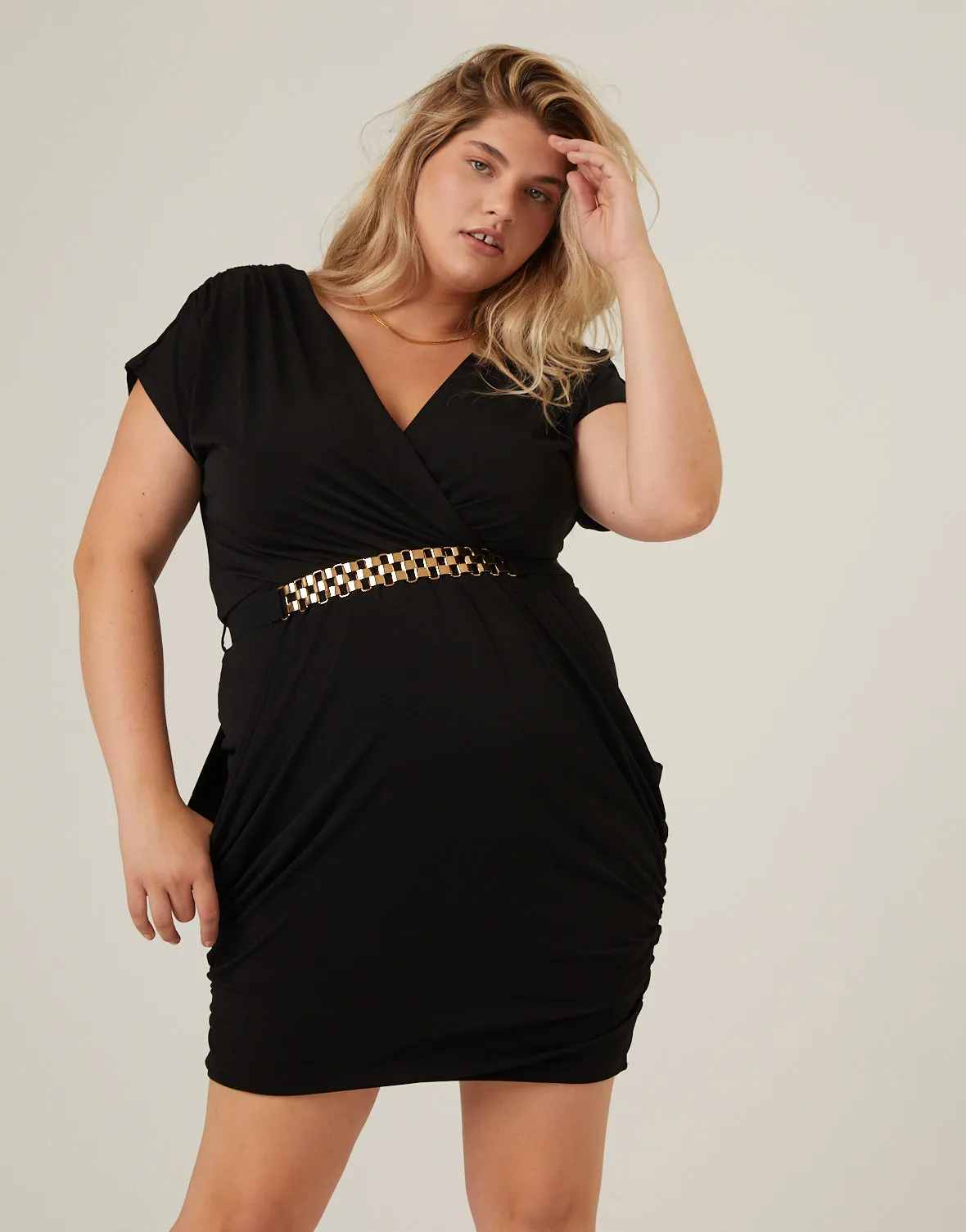 Plus Size Belted Short Sleeve Dress sold by 2020 Ave product image thumbnail 2