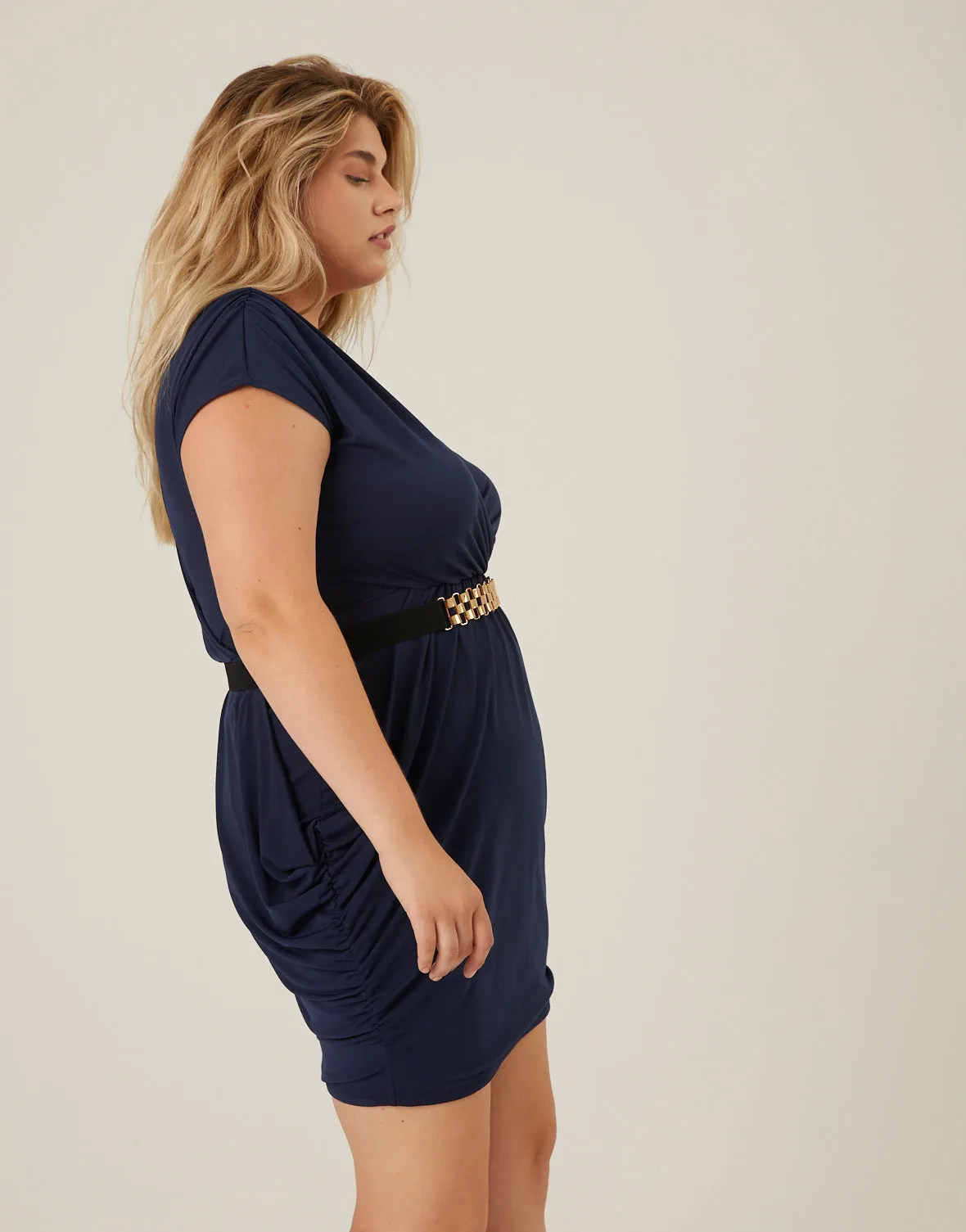 Plus Size Belted Short Sleeve Dress sold by 2020 Ave product image thumbnail 5