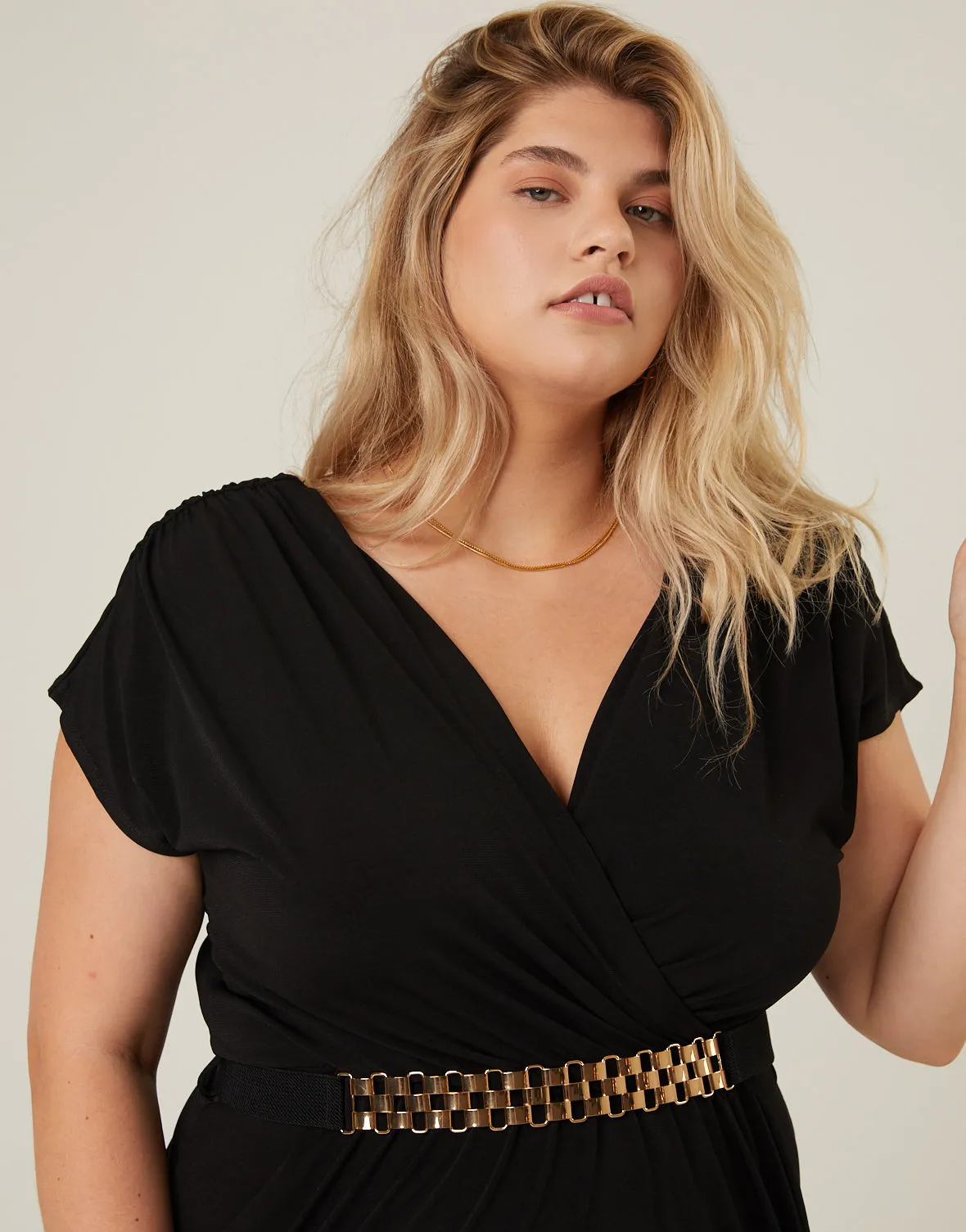 Plus Size Belted Short Sleeve Dress sold by 2020 Ave product image thumbnail 4