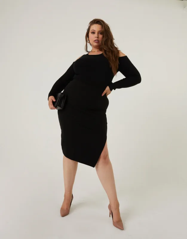 Plus Size Bodycon Skirt With Slit sold by 2020 Ave