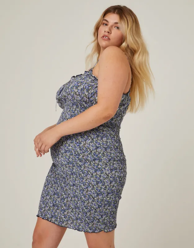 Plus Size Floral Smocked Mini Dress sold by 2020 Ave
