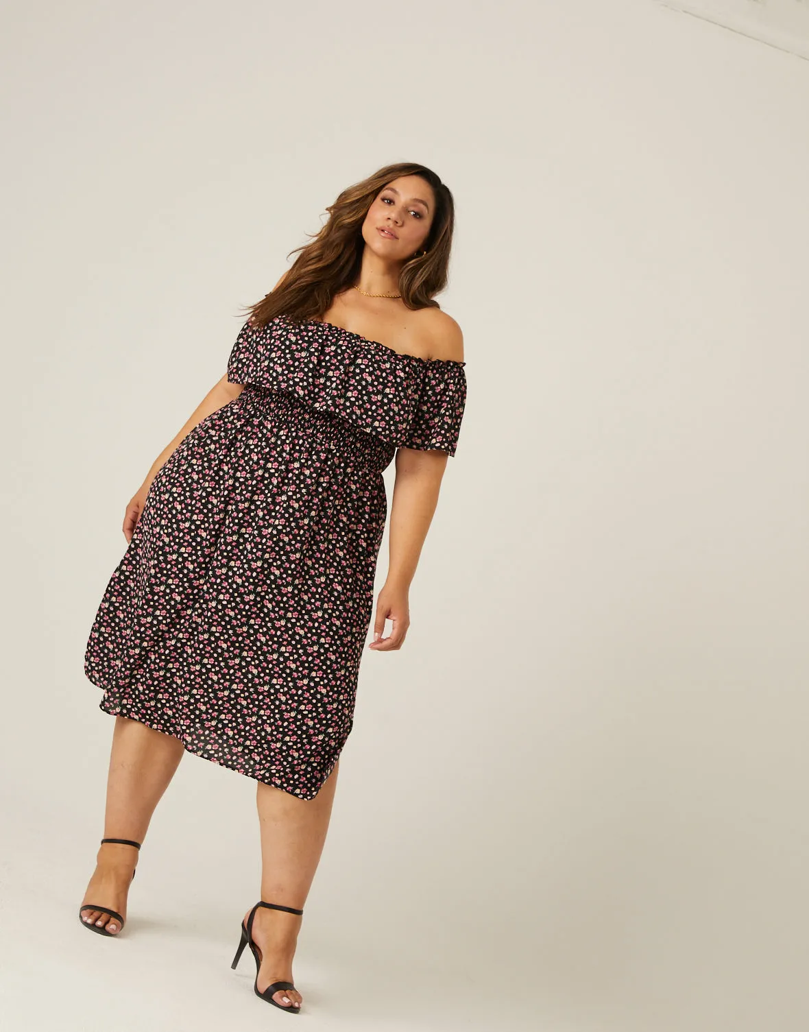 Plus Size Floral Midi Dress sold by 2020 Ave product image thumbnail 2