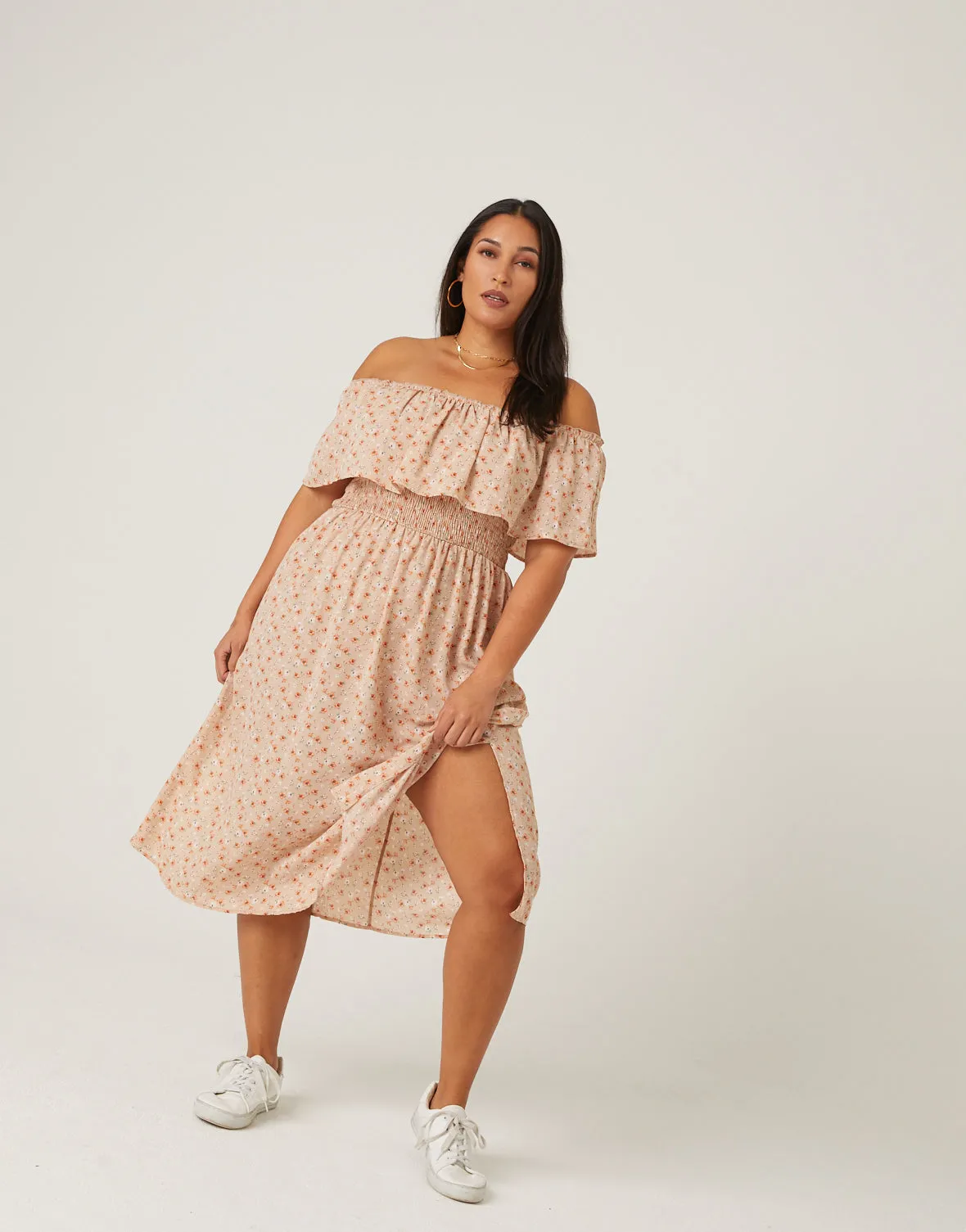 Plus Size Floral Midi Dress sold by 2020 Ave
