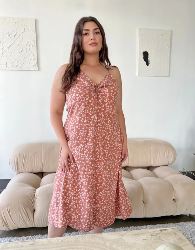 Plus Size Button Front Floral Midi Dress sold by 2020 Ave