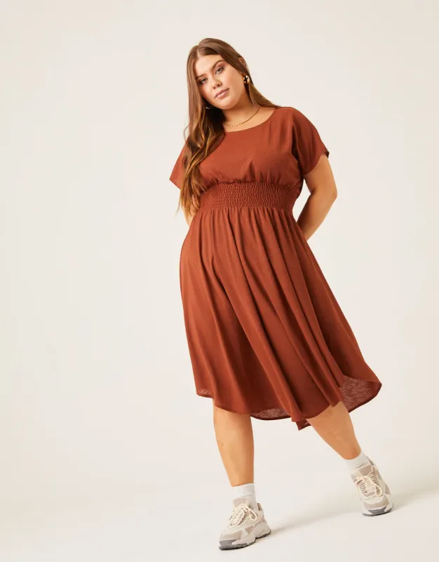 Plus Size Smocked Waist Simple Dress sold by 2020 Ave