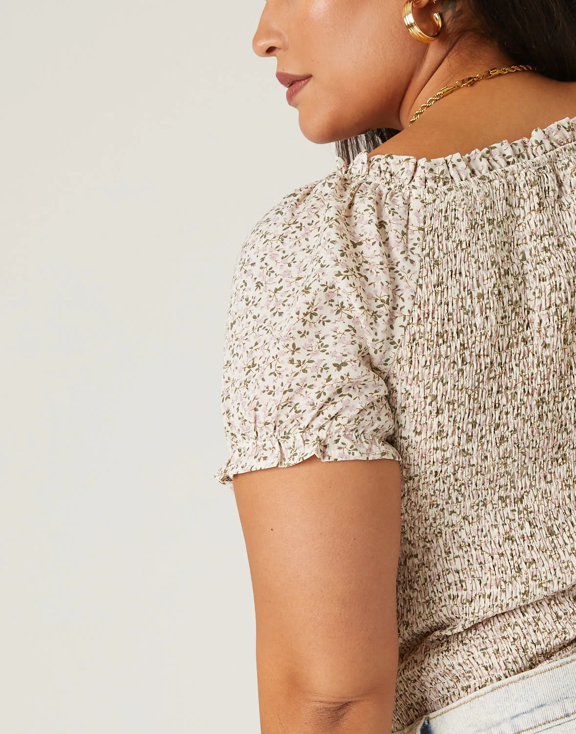 Plus Size Floral Gathered Blouse sold by 2020 Ave product image thumbnail 5