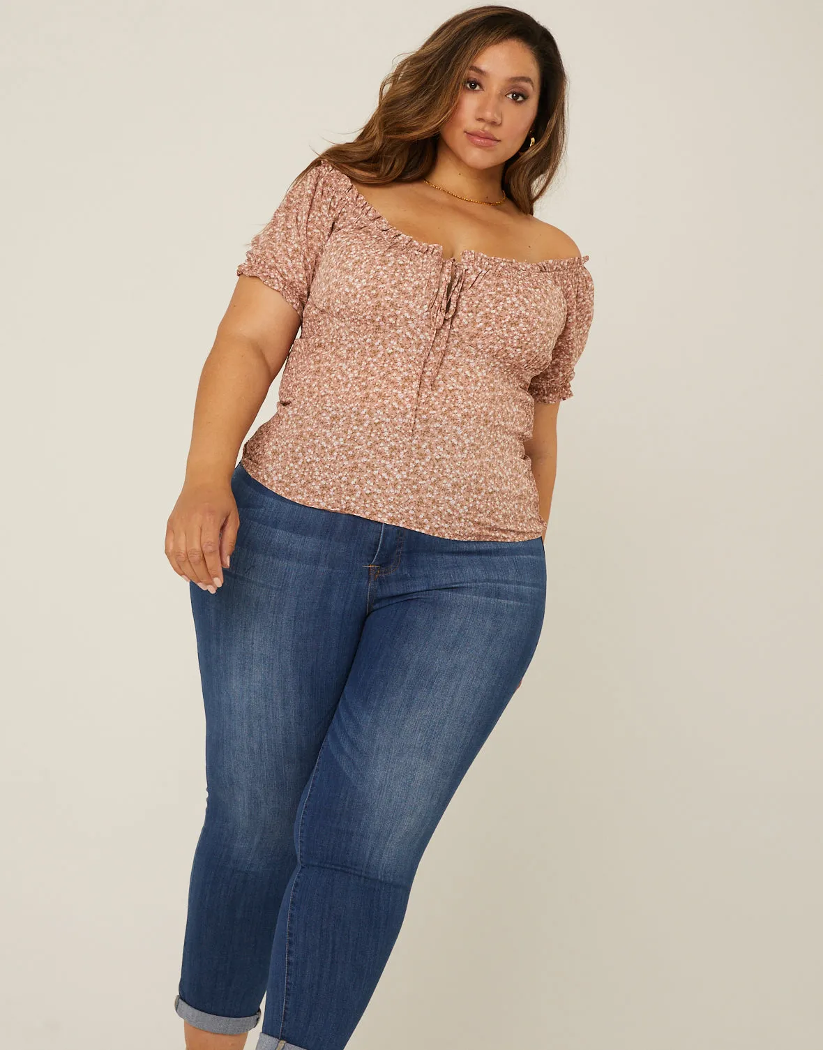 Plus Size Floral Gathered Blouse sold by 2020 Ave product image thumbnail 4