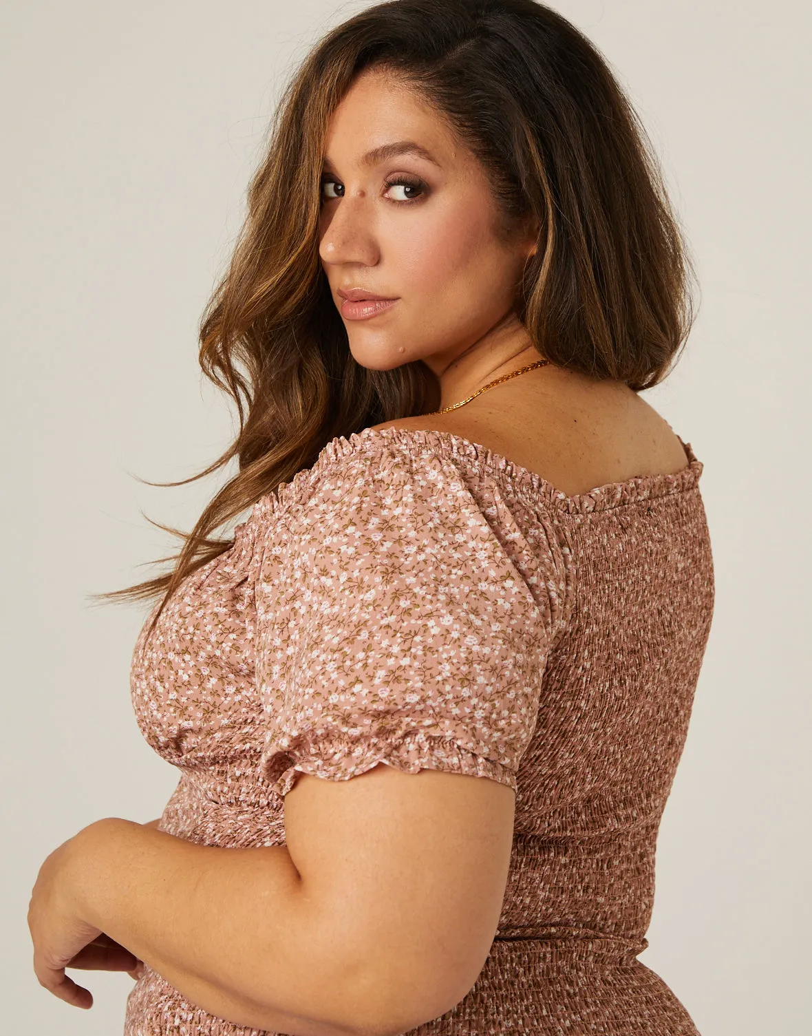 Plus Size Floral Gathered Blouse sold by 2020 Ave product image thumbnail 3