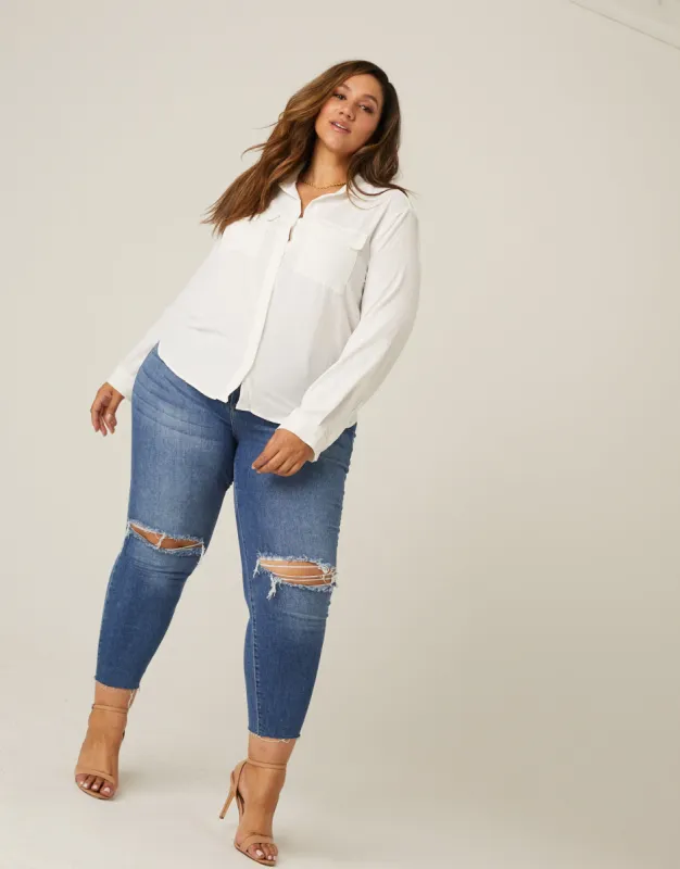 Plus Size Relaxed Button Up Shirt sold by 2020 Ave