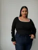 Plus Size Bow Detail Ribbed Long Sleeve Top sold by 2020 Ave