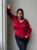 Plus Size Button Front Sheen Blouse sold by 2020 Ave