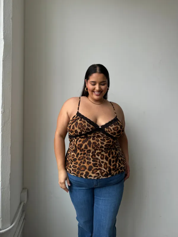Plus Size Leopard Lace Cami sold by 2020 Ave