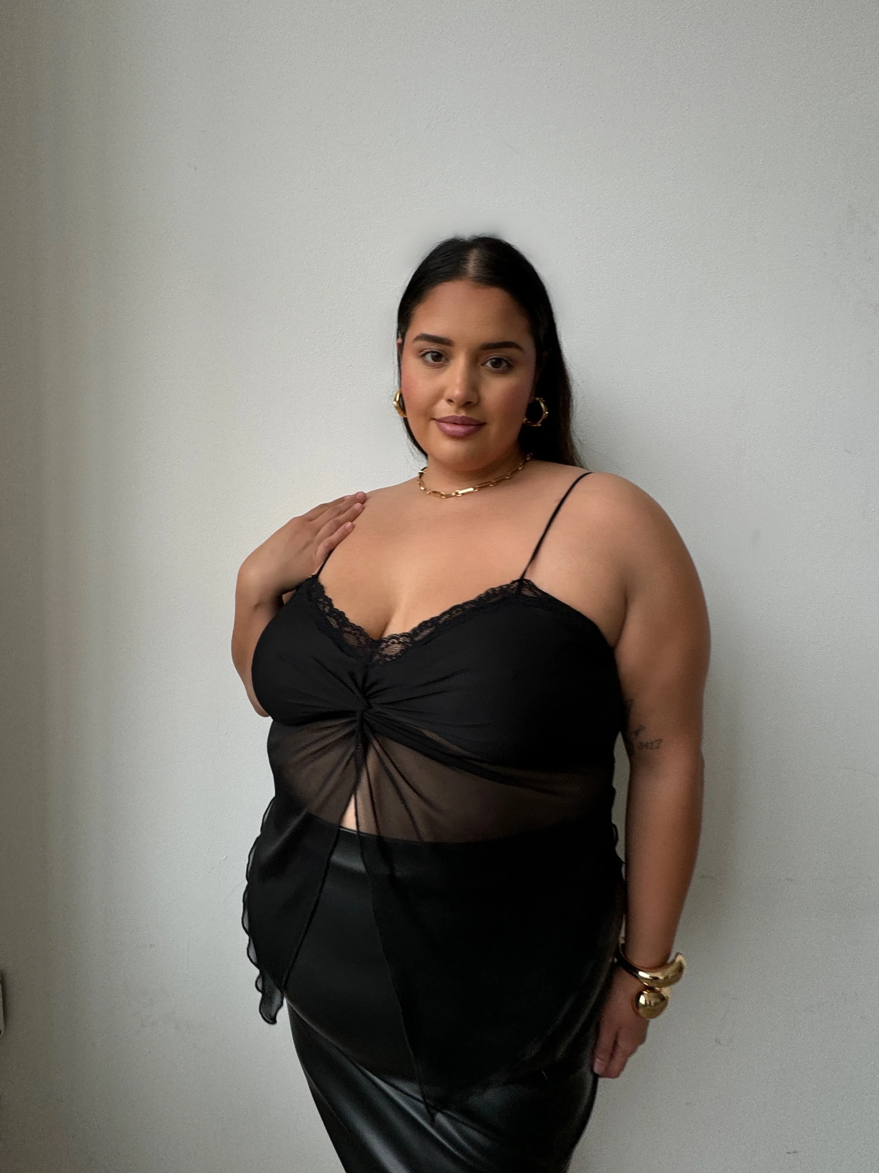 Plus Size Lace Open Front Twist Top sold by 2020 Ave
